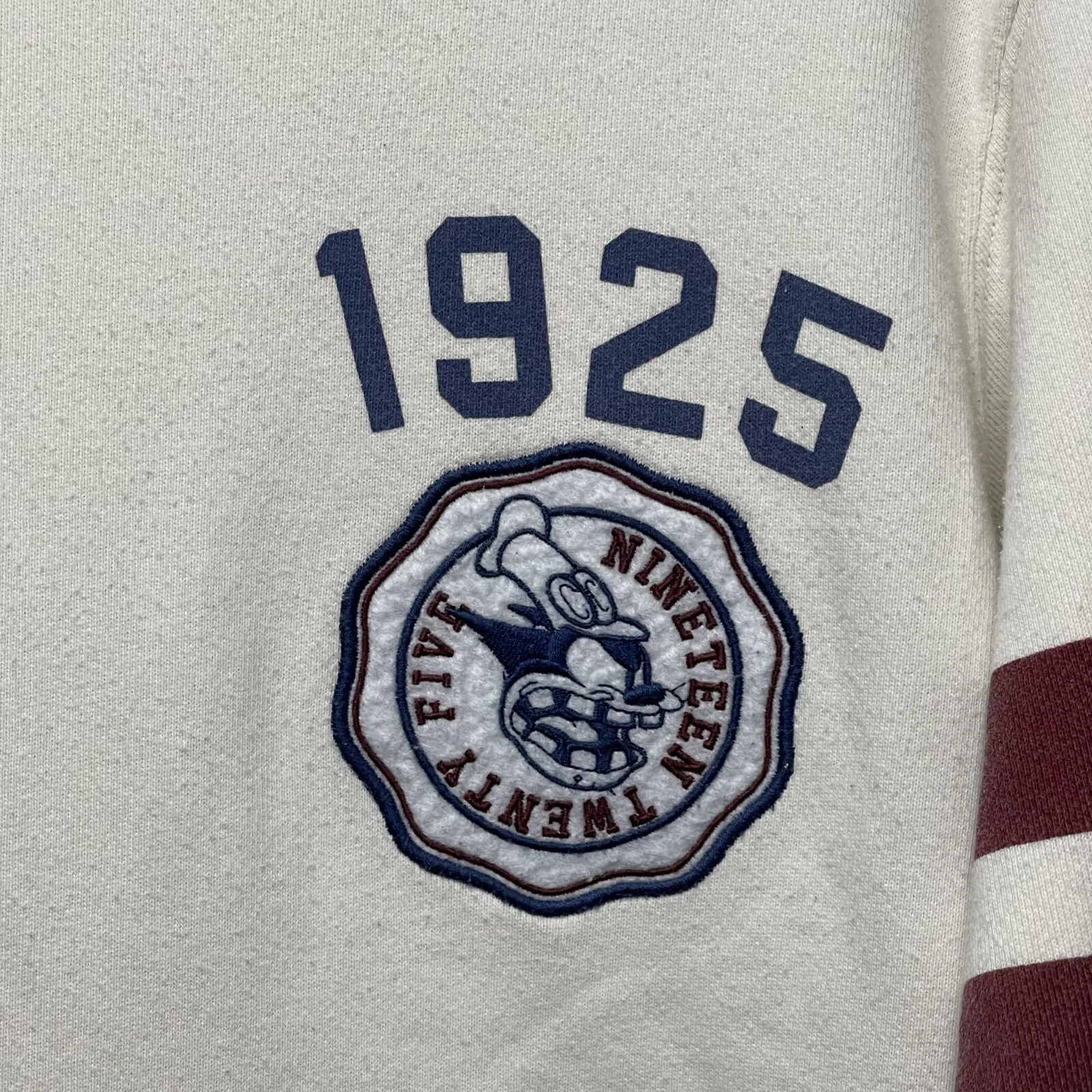 OFF WHITE Felpa con cappuccio Disney X Uniqlo 1925 Topolino e Amici Varsity M bianco sporco panna