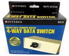 Vintage Interex 4-Way Data Transfer Switch IBM/PC Datacom MDS-2A 