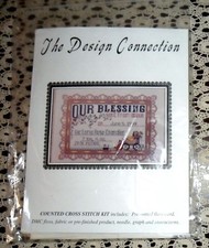 OUR BLESSING COUNTED CROSS STITCH KIT TO DOCUMENT BABY'S BIRTH,DATE, WEIGHT,HT.