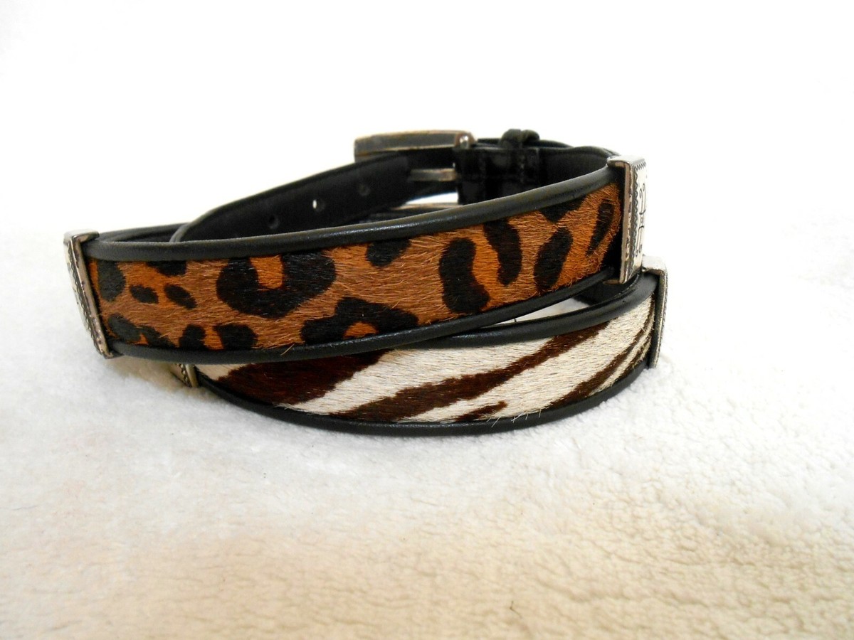 BRIGHTON LEATHER, ANIMAL PRINT COW HAIR BELT, SIZE 30  display picture 1