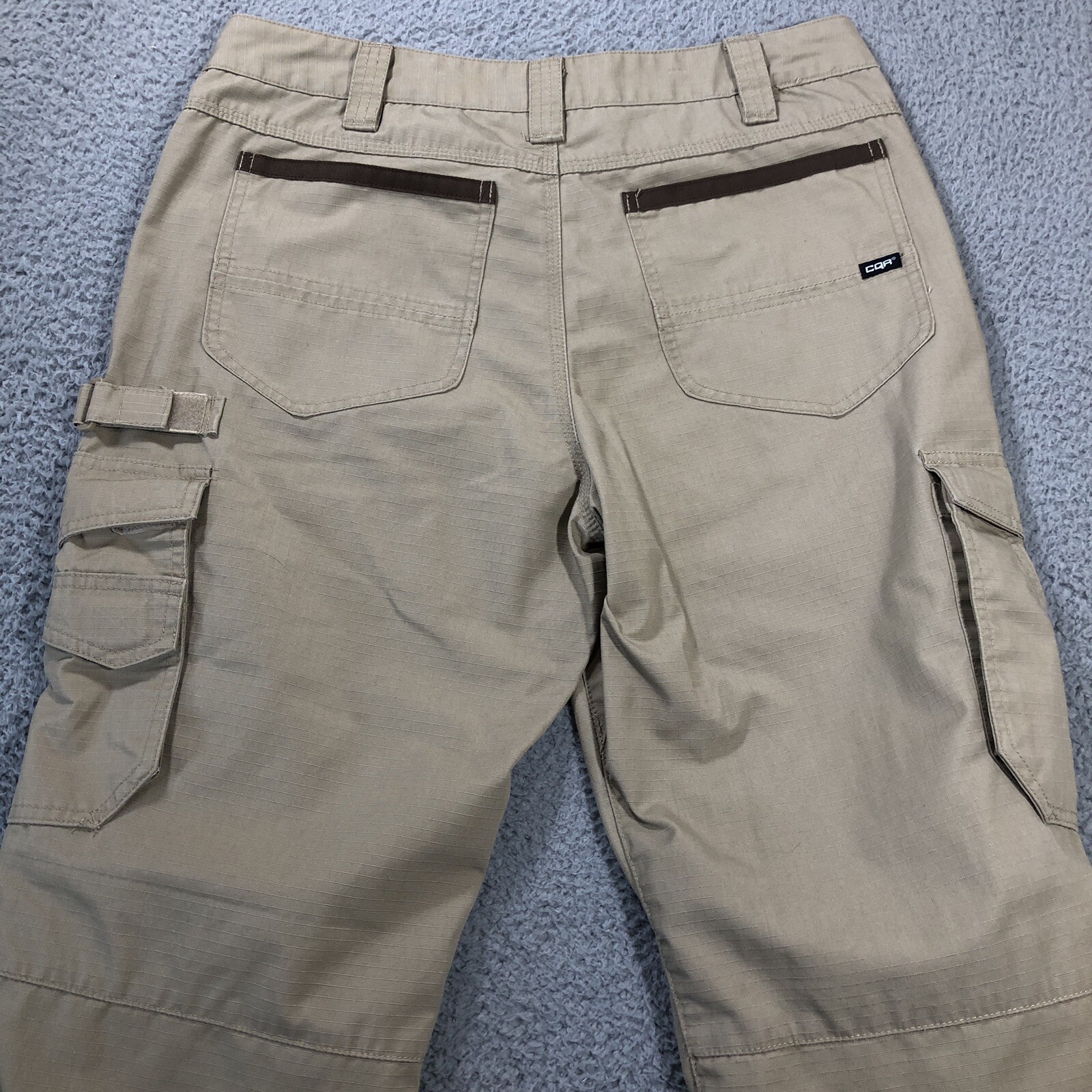 CQR Cargo Pants Mens 32x34 Khaki Brown Ripstop Cotton… Gem