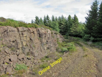Photo 6x4 Exposed bedrock in the forest Flashader Quarries are often dug  c2014