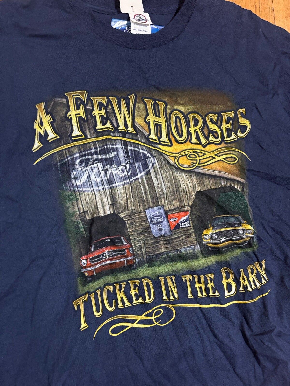 PONY T shirt uomo Ford Mustang nuova con etichetta pochi cavalli blu 2XL XXL