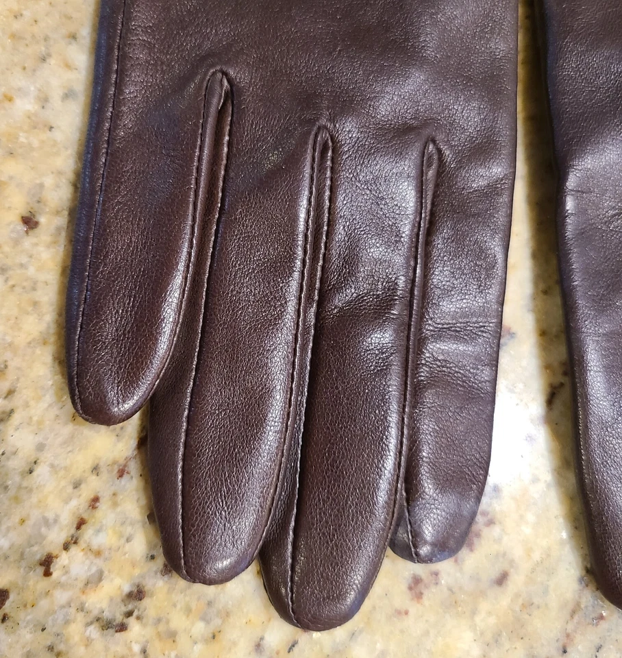 Nine West Talla S Marrón Invierno Forrado de Vellón 8.5" Mujer Guantes Con Cordones Acento Foto 4 de 4