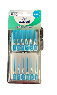 TePe Easy Pick M/L Stiefel Expert 36 Stück Blau. Reiseetui. Mittel/groß UVP 6£