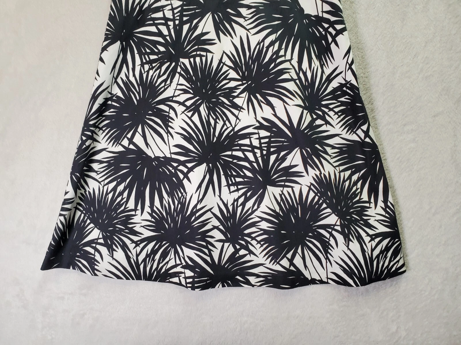 Michael Kors Camicia Abito Donna Taglia 6 Nero Floreale Collo Bottone Cerniera Laterale