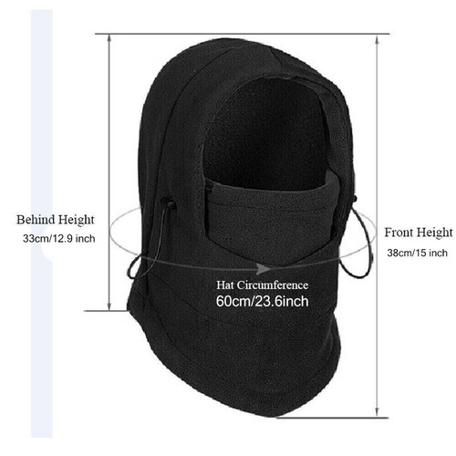 Neck Warmer Balaclava Winter Fleece Full Face Mask Windproof Ski Mask Hat Hood - 第 3/24 張圖片