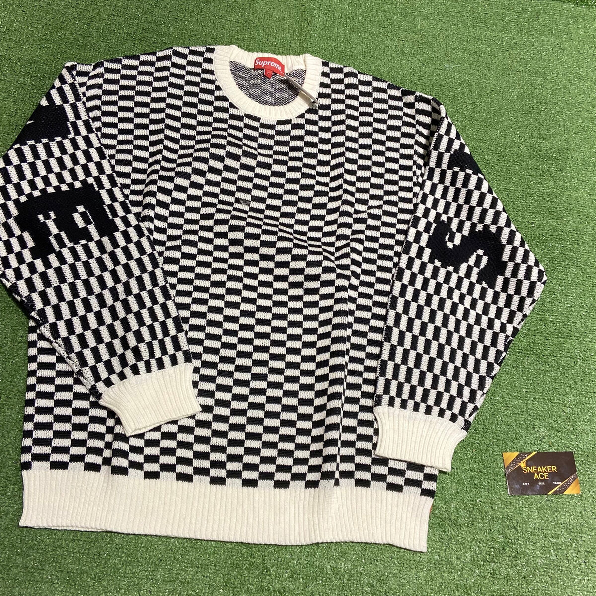 Supreme Back Logo Sweater Checkerboard: L | eBay Supreme Back Logo Sweater Checkerboard: L | eBay