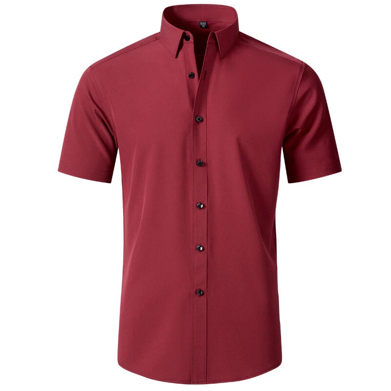 Red Slim Long Sleeve Dress Shirts for Men for sale | eBay