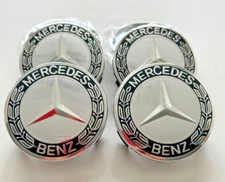 4x Black Wheel Center Caps Hub Cover Rim for Mercedes B C E CLA CLS GLS ML serie