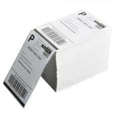 1000 Fanfold 4x6 Direct Thermal Shipping Barcode Labels for Zebra Rollo Printer