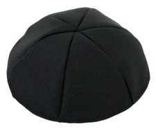 24 cm 6 Panels Black Terylene Kipah Kippah Yarmulke