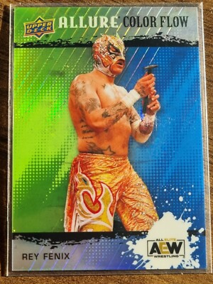 2022 AEW Rey Fenix Green Blue Colorflow /299 ALLURE Trading Card #86380