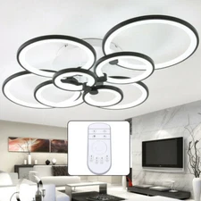 Modern Ceiling Light 8Heads Dimmable Chandelier LED Pendant Lamp Fixture +Remote