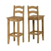 Antique Bar Stools Pair Wooden Solid Pine Tall Wood Chairs Set Breakfast Bar Pub Antique Bar Stools Pair Wooden Solid Pine Tall Wood Chairs Set Breakfast Bar Pub