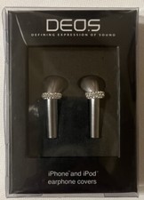 DEOS iPhone and iPod earphone covers - SWAROVSKI elements Silver Color -NEW