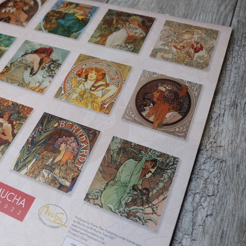 2022 Alphonse Mucha Art Nouveau Calendar Print Lithograph – Excellent Condition - Imagen 7 de 14