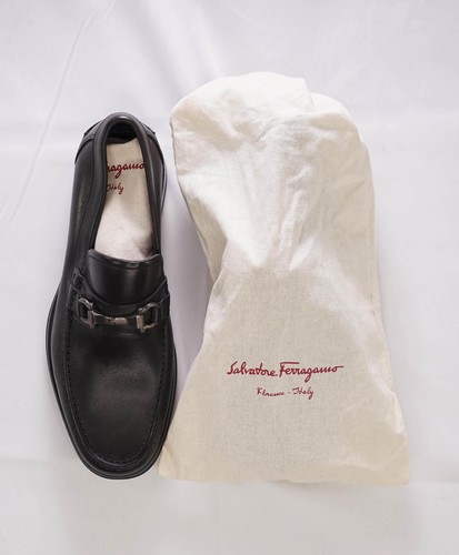 930 $ Salvatore Ferragamo - *EXTRA LEICHTE SOHLE* schwarze Loafer mit Stollensohle - 7,5 EEE - Bild 3 von 8