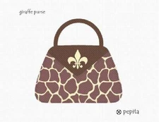Giraffe Purse Needlepoint Kit or Canvas