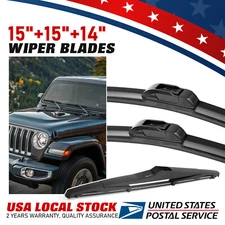 Windshield OEM Wiper Blades Direct Connect Size of 15"15"14" Front Rear 3 Set US