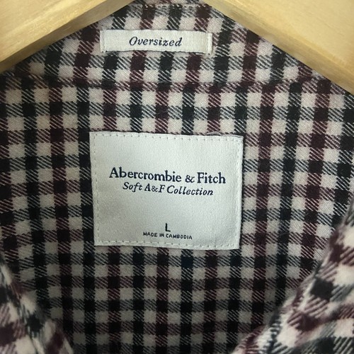 Top donna Abercrombie & Fitch oversize in flanella a quadri morbido collezione A&F taglia L - Foto 6 di 8