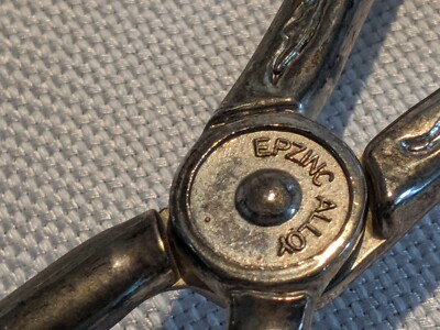 Vintage EP Zinc Alloy Silver Plated Salad Tongs Silverplate