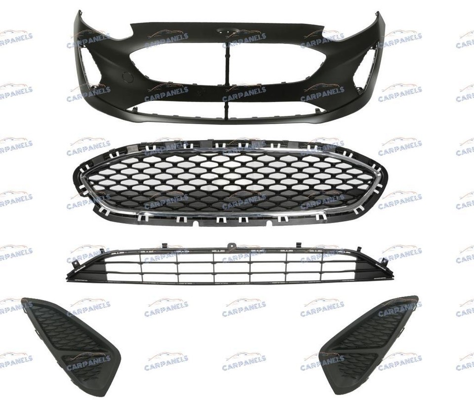 FORD FIESTA FRONT BUMPER KIT PRIMED COMPLETE WITH GRILLES 2017 - 2022 ...