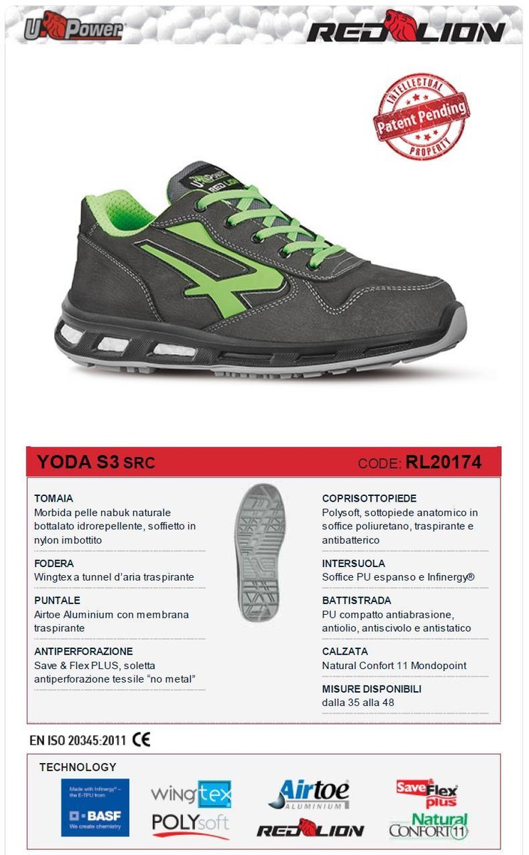 UPOWER SCARPE LAVORO ANTINFORTUNISTICA YODA S3 SRC