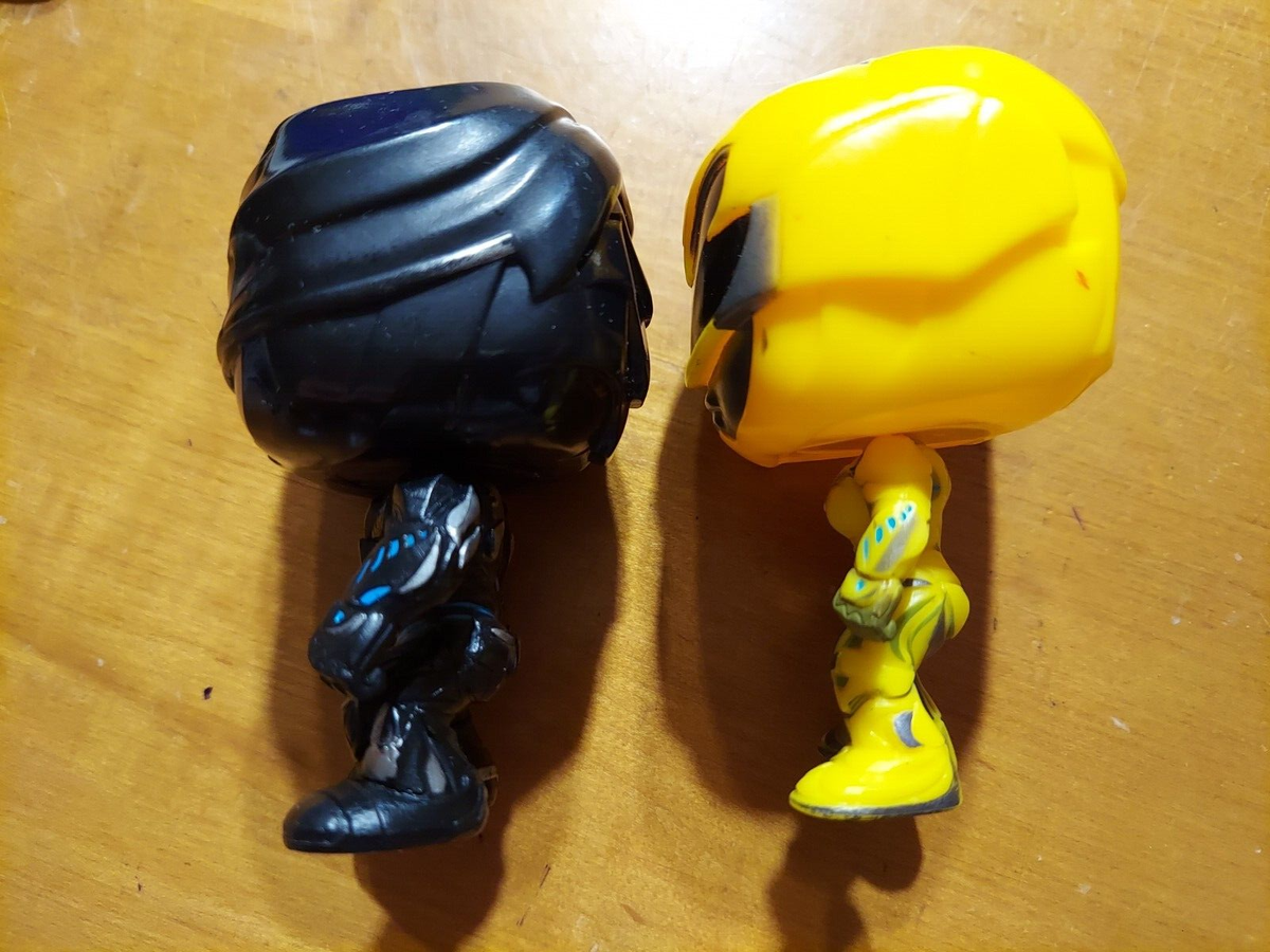 LOT 2 Funko Pop LOOSE Yellow #398 & Black Power Rangers #396