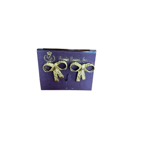 Premier Designs Gold Bow Earrings Textured Studs Elegant Jewelry