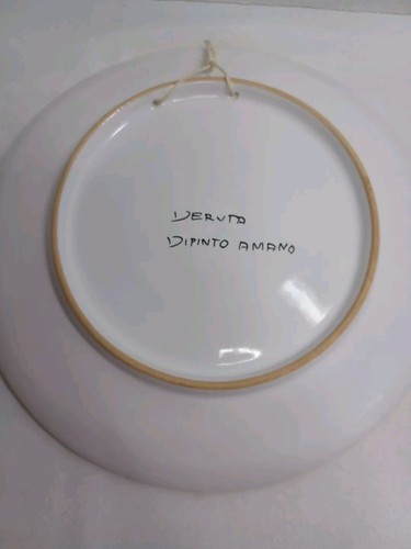 Plato de pared de cerámica italiana Deruta Raffaello pintado a mano decoración - Imagen 2 de 5