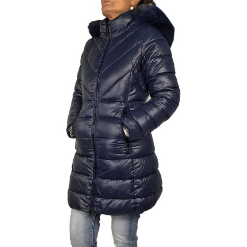 Daunen Frauen Lang Winter Jacke Gepolstert mit Kapuze Pelz Veque - Bild 36 von 41