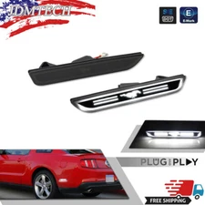 Upgrade-Pony White LED Rear Side Marker Lights Smoke For Ford Mustang 2010-2014