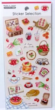 GAIA Strawberry Sweets Picnic Masking Washi Sticker Sheet Made in Japan