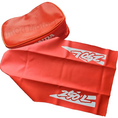 Seat cover and rear fender bag for Honda XR250L xr 250L design 94 orange leather