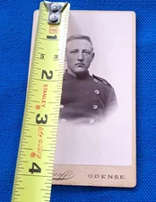 ANTIQUE MILITARY SOLDIER PICTURE BROWN & WHITE