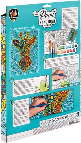 Grafix - Paint By Number Giraffe Canvas + 12 paints - (K-150071) - 第 2/2 張圖片