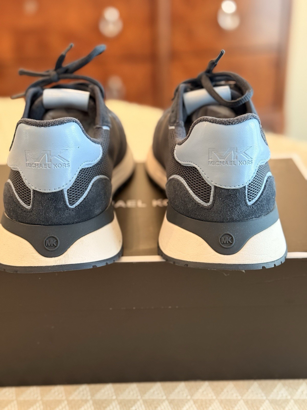 Michael Kors Men’s Dax Trainer Suede Navy Blue Size 10.5 New In Box Never Worn thumbnail 7