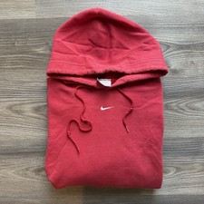 Vintage Nike Mini Center Swoosh Hoodie Mens XL Travis Scott Gray Silver Tag Red