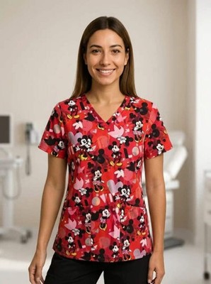 42329 - Disney Mickey Red Scrub top Size Small |TBD|
