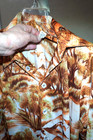 Vtg D'Avila imported fabric Abstract Earth Tone textured print disco era shirt — photo 8