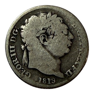 1819 Great Britain 6 Pence .0841 ASW Small Silver Coin C13
