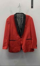 Bryan Michaels Men's Tuxedo Dinner Jacket Red Black Shawl Collar Blazer Sz XL