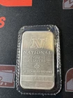 Vintage 1 Troy Oz .999 Fine Silver Bar National Refiners Ounce Rare (B)
