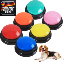 Hundetraining Buzzer mit Aufnahmefunktion, 6 Farbig,Kommunikation, Lernspielzeug