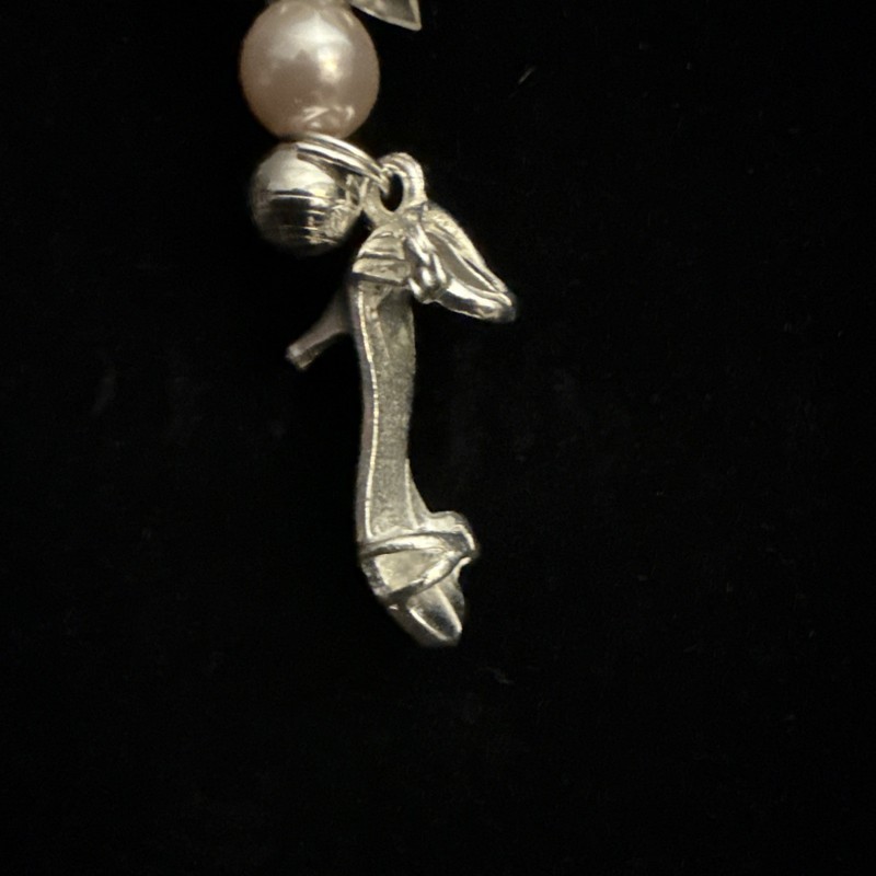Purse Charm, High Heel Sandal Zipper Pull, Key Ring  5” - Handmade
