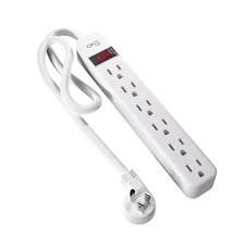 6 Outlet Power Strip with 2 Ft. Cord and Low Profile Angled Plug, ETL Certified