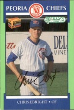 Chris Ebright 1990 Peoria Chiefs #16 RC Peoria Chiefs *AutographDen*