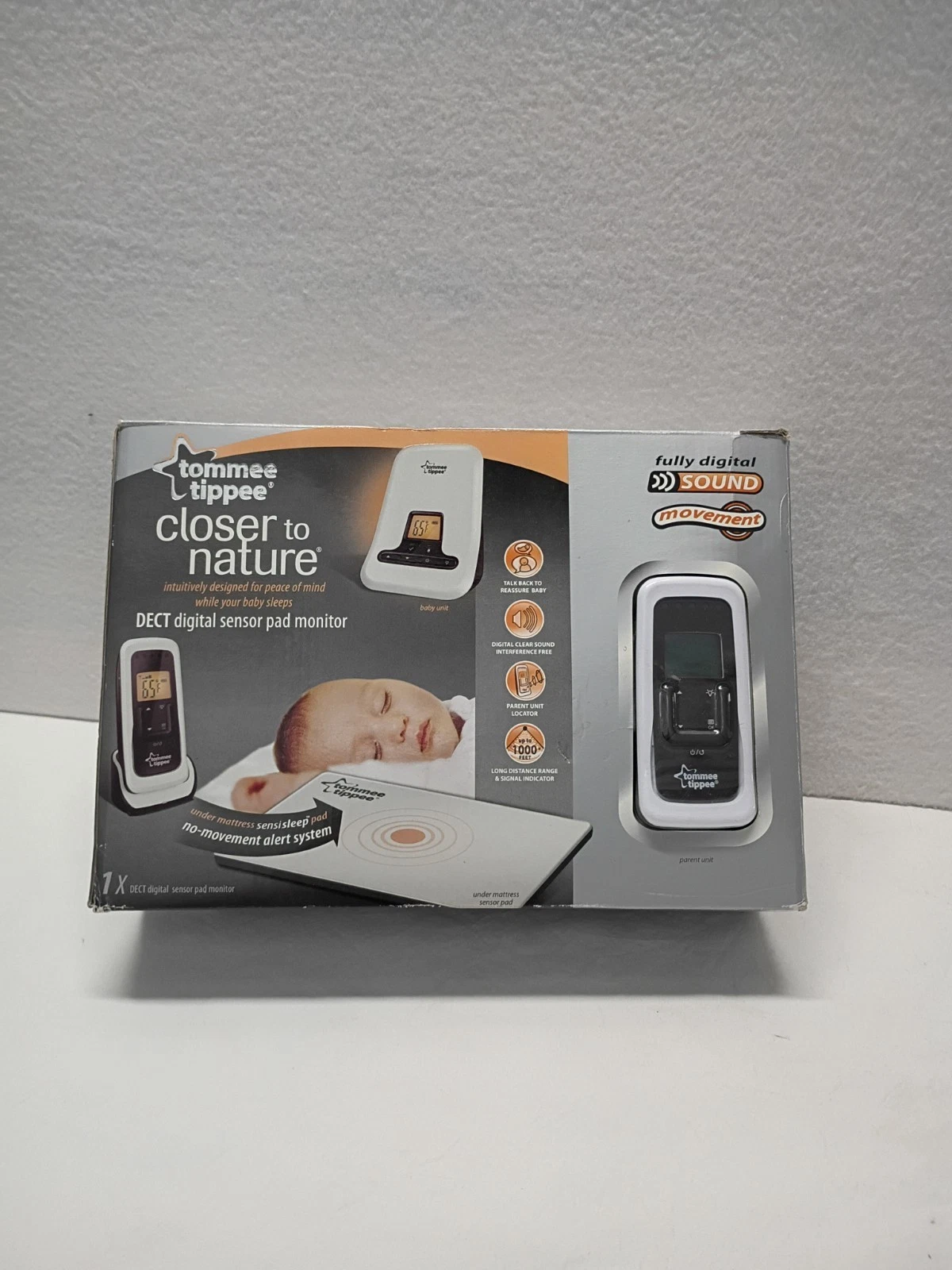 Tommee Tippee Closer to Nature DECT Digital Movement Sensor Pad Baby Monitor