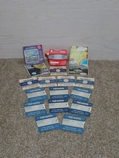 Vintage 1998 View Master 3D Slide Viewer W/ 25 Viewmaster Reels Cartoons Space 